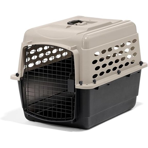 Petmate Vari Dog Kennel Portable Pet Carrier Taupe and Black 28in