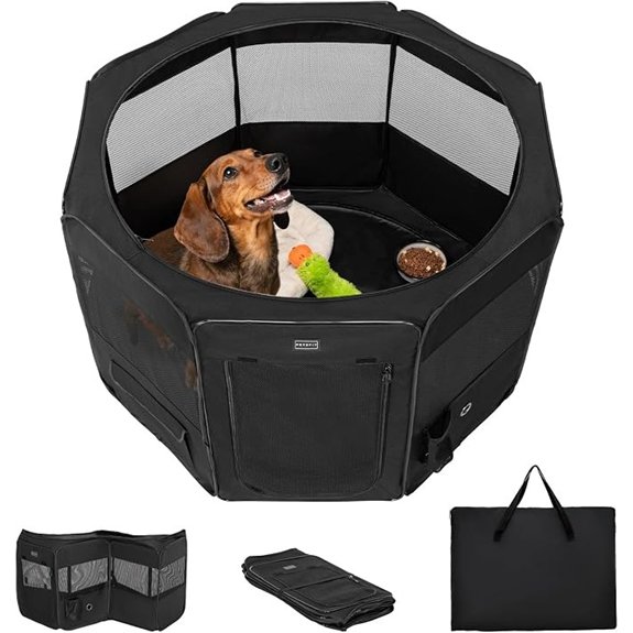 PETSFIT Portable Dog Playpen 36 Removable Waterproof Mat Zippered Roof