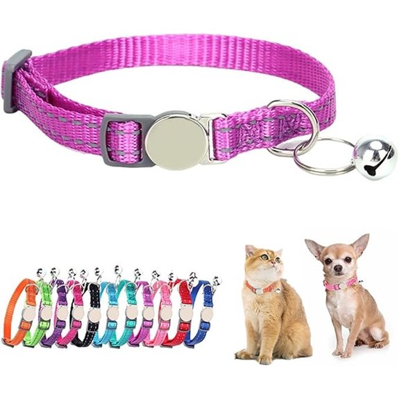 Purple Dog Breakaway Collar with Bell Reflective