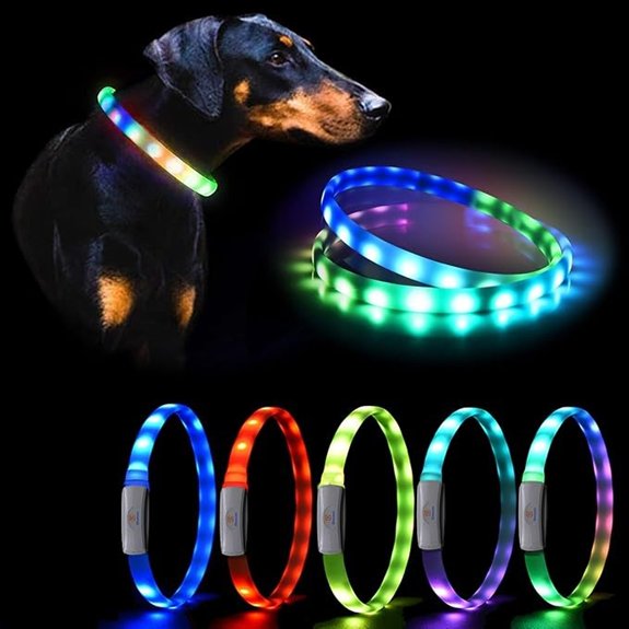 Led Dog Collar Rechargeable USB-C Super Bright Multi-Color Light Up Collar