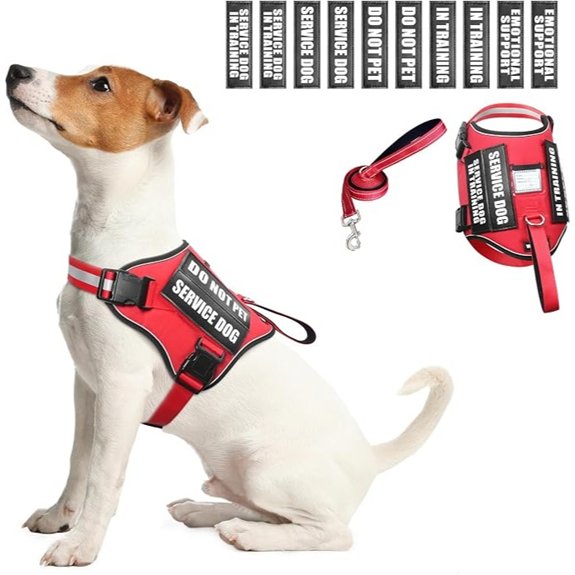 Service Dog Harness & Leash Set (Red S)