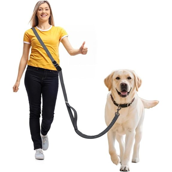 Hands Free Dog Leash,Galaxy Reflective,Crossbody Dog Leash,Black