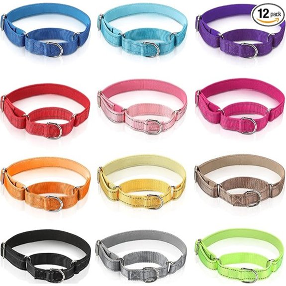 12 Pack Martingale Collar for Dogs Reflective Dog Collars Medium