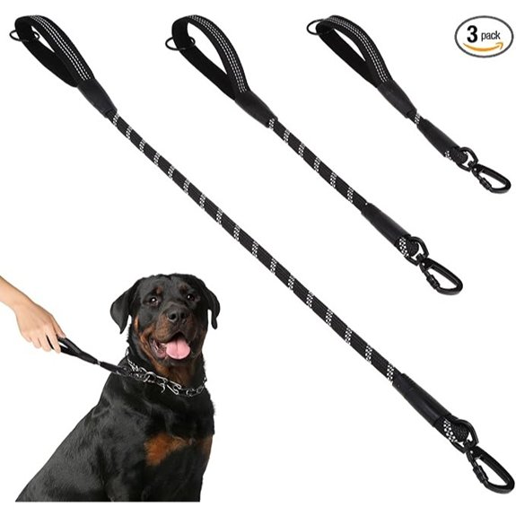 PUPTECK Reflective Short Dog Leashes 3 Pack for Walking and Training