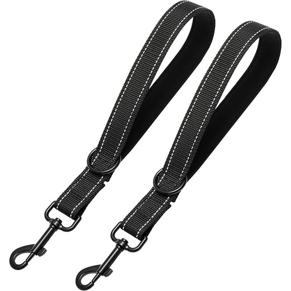 PAWNISAW Short Dog Leash for Training 2 Pack 12 Reflective Lead Leashes
