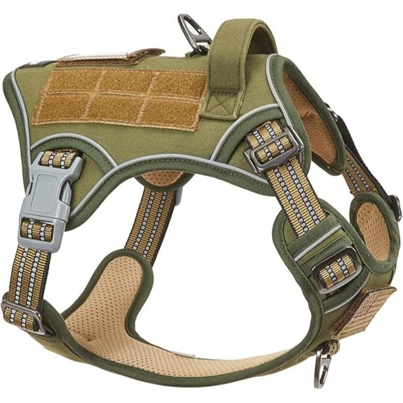 BUMBIN Tactical Reflective Dog Harness with Handle (Green)