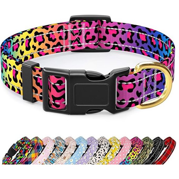 reflective neon leopard collar