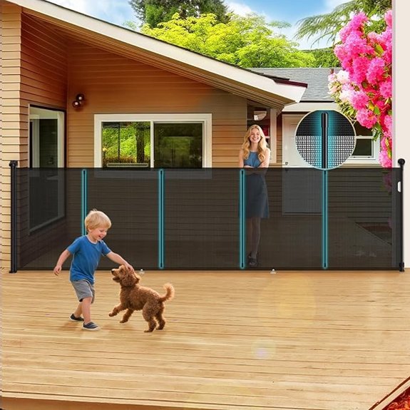 160 Retractable Baby Gate with Reinforcement Rod