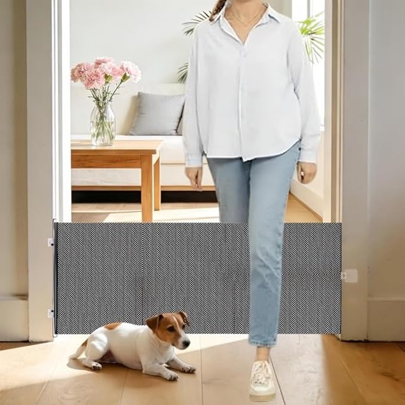 15 Retractable Dog Gate Adhesive Mount for Doorways & Stairs