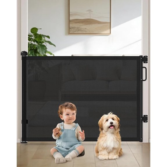 Retractable Baby Gates for Doorway 58 Wide Mesh Dog Gate for Stair