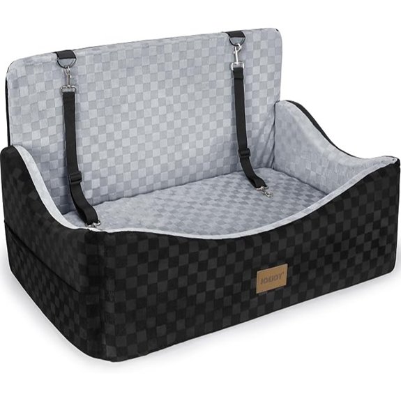 JOEJOY Reversible Dog Car Seat with Memory Foam Grey
