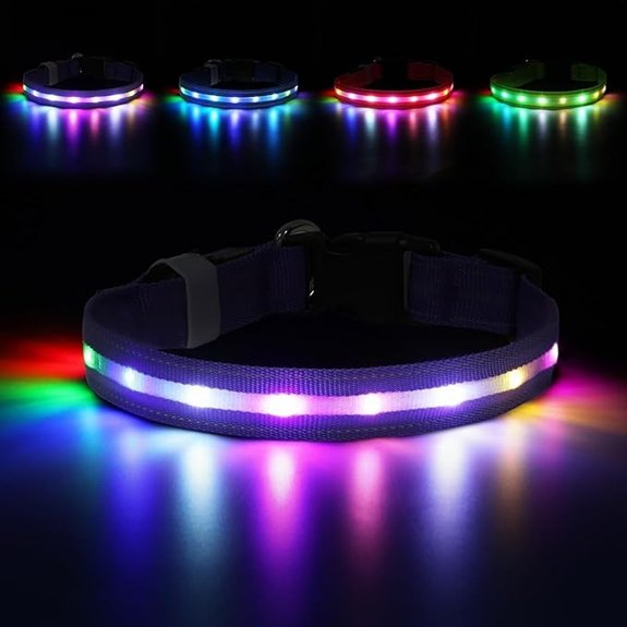 LED Dog Collar RGB Light Up Dog Collar USB Rechargeable 6 Modes