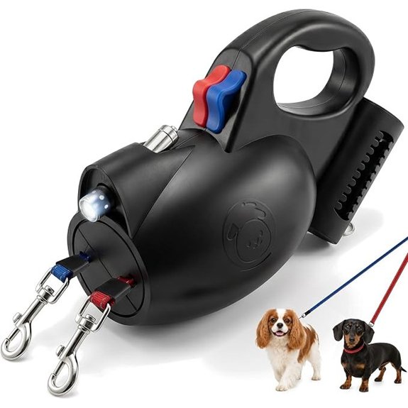 360° Tangle-Free Strong Dual Retractable Dogs Leash