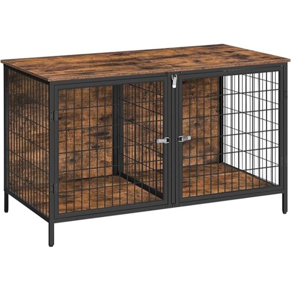 rustic brown dog crate