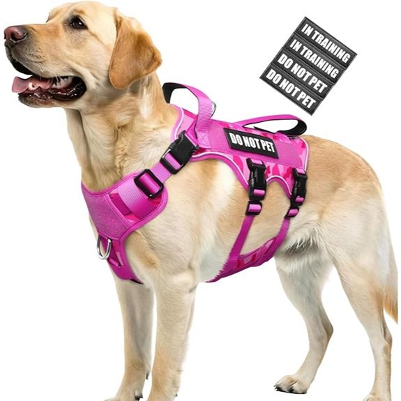 WINSEE Escape Proof Dog Harness with Double Handle+4 Removable Patches