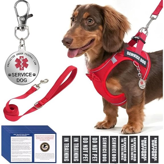 Service Dog Vest Harness with ID Tag and Leash