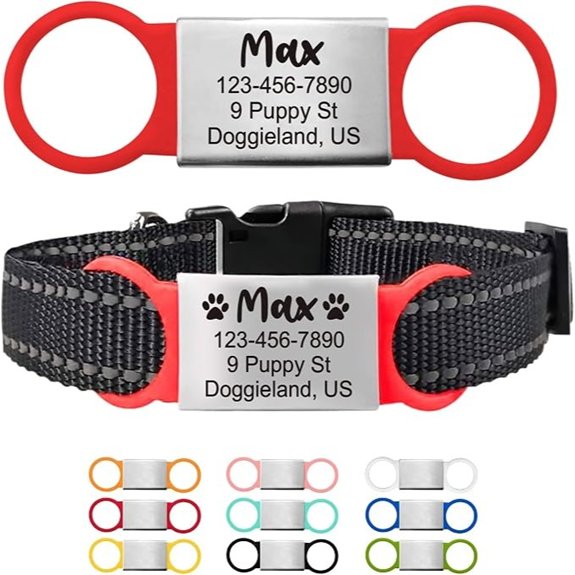 Custom Silent Pet ID Tag – No Jingle Engraved Name & Phone