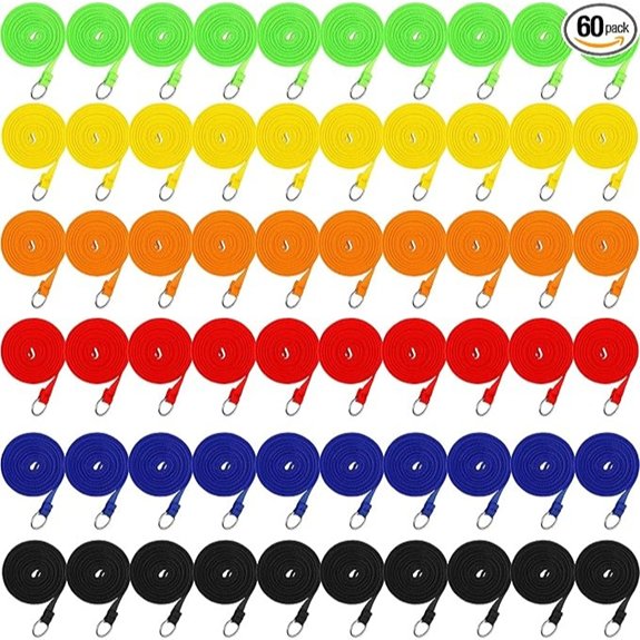 60pcs 6ft Slip Leashes with O‑Ring for Dogs & Cats