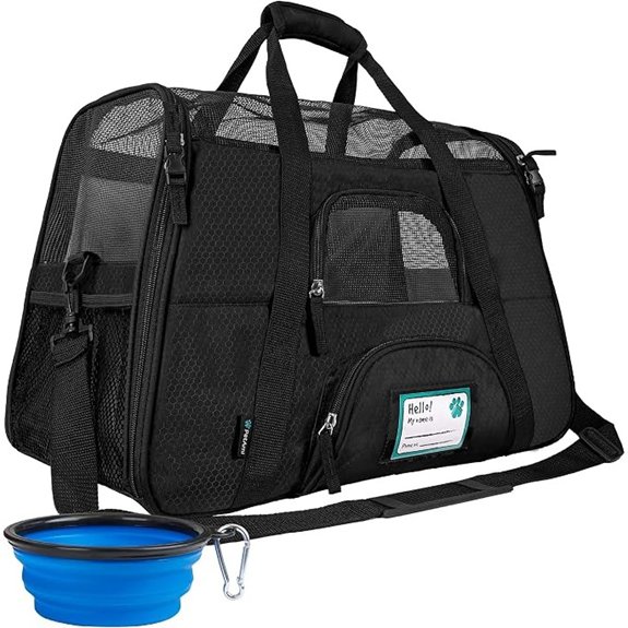 PetAmi Airline Approved Pet Carrier for Cats & Small Dogs Small Black