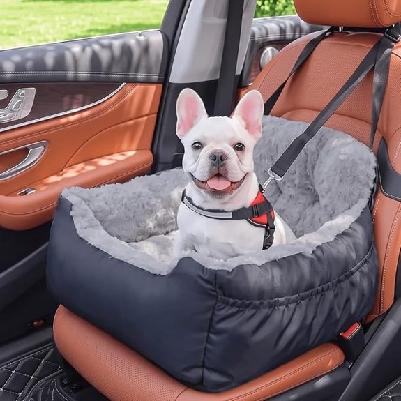 Oiilores Small Dog Car Seat with Booster & Storage