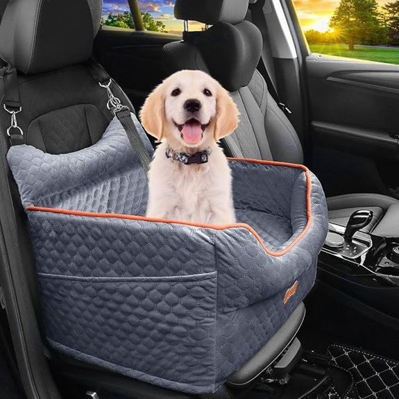 Dog Car Seat for Small Dogs Up to 25 lbs with 6-Inch Memory Foam Cushion
