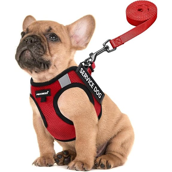 FAYOGOO Service Dog Vest Set for Small Dogs Mesh Harness and Leash