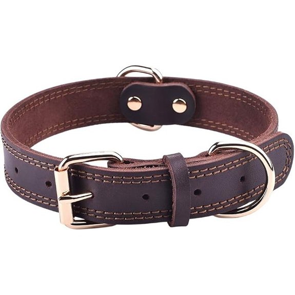 Leather Dog Collar Genuine Cute for Small Dogs(S:0.8 Wide 13.4-15.8 Neck)