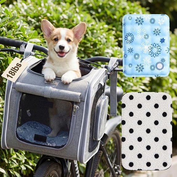 DaisyInner Dog Bike Basket for Small Dogs up to 8 kg Pet Carrier Gray