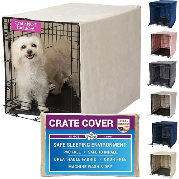 Pet Dreams Dog Crate Cover Ivory Small 24