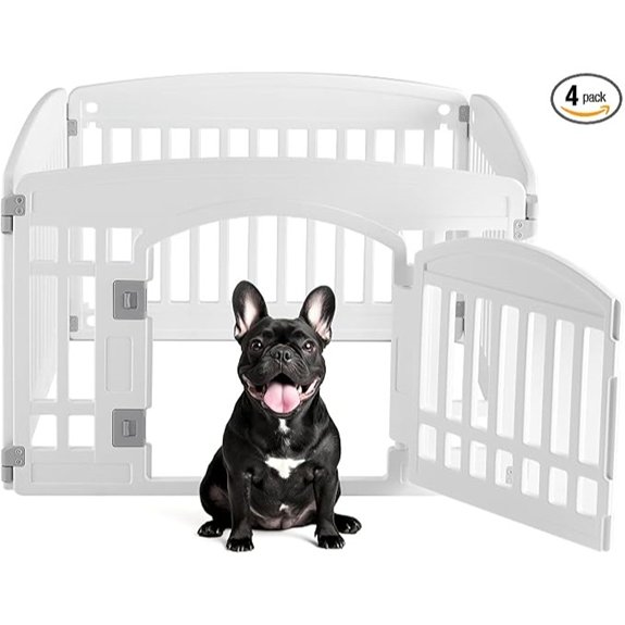 DUMOS Plastic Dog Playpen 4 Panels 24 Inch Small Pet Fence Play Pen
