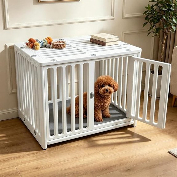 Dog Crate Furniture with Mat Small Plastic Kennel