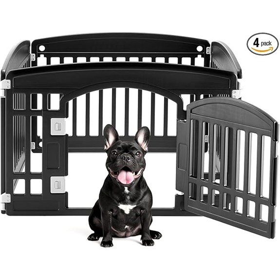 DUMOS Plastic Dog Playpen 24 Inch 4 Panels Small Pet Fence Play Pen