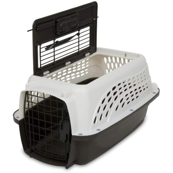 Petmate Two Door Plastic Pet Kennel for Small Dogs and Cats 19in White
