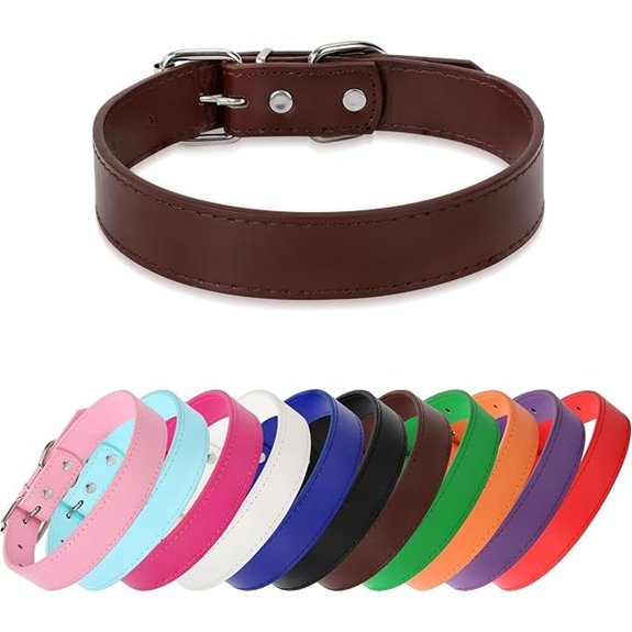 Brown Soft Leather Dog Collar – Adjustable Comfortable (S)