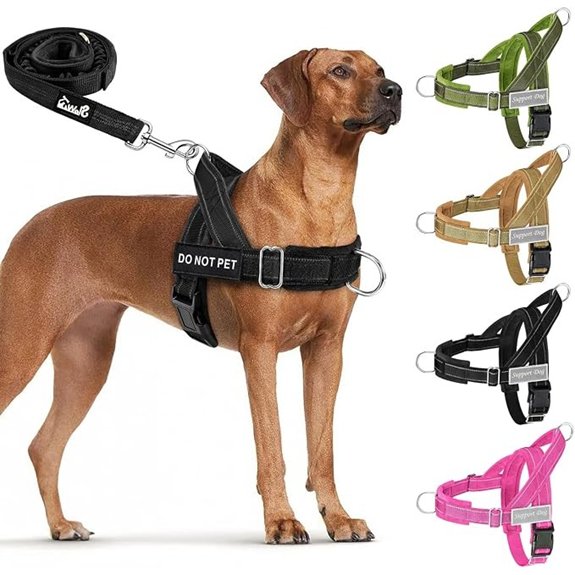 Lukovee No Pull Dog Harness and Leash Set Soft Padded for Large Medium Dog