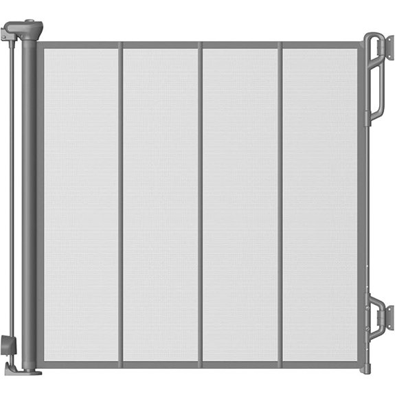 SPACEANY Reinforced Retractable Baby Gate 55 W x 33.5 H Gray