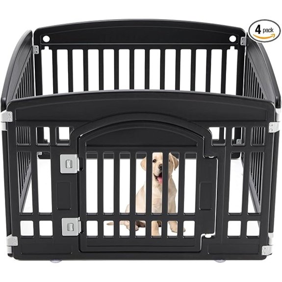 Sweetcrispy Dog Playpen Plastic Puppy Pet Fence 4 Panels 24 Inch