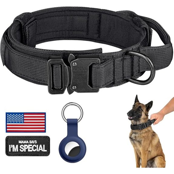 tactical black dog collar