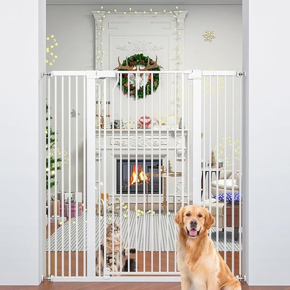 Extra Tall Cat Gate Auto‑Close Pressure‑Mounted White