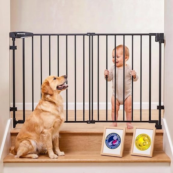 Mumeasy 30 Tall Baby Gate for Stairs & Doorways No Bottom Bar Dog Gate