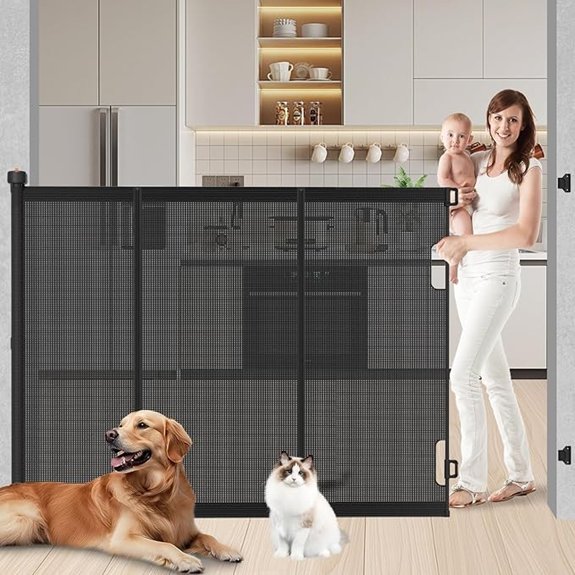 Extra Tall Retractable Baby Gates 51 High x 71 Wide Pet Gate Black