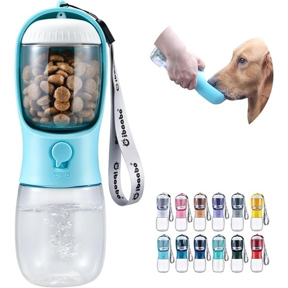 Cibaabo Dog Water Bottle Portable with Food Container & Filter for Travel