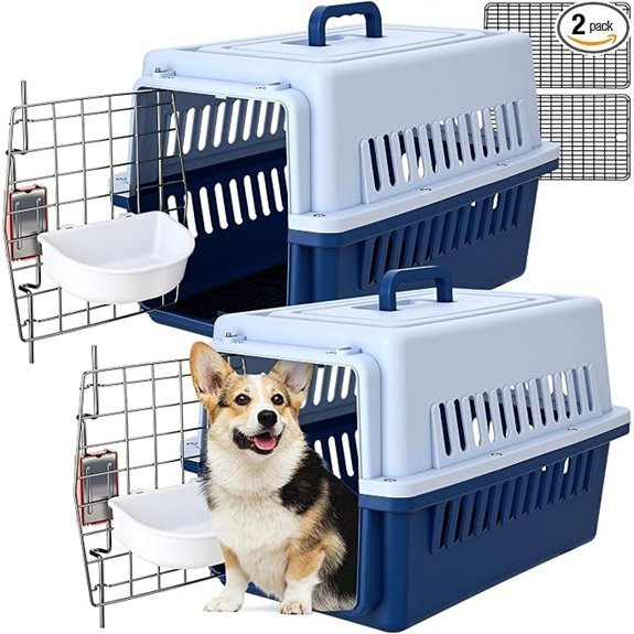 Maxdot 2 Pack 19 Hard-Sided Pet Carrier for Small Dogs and Cats