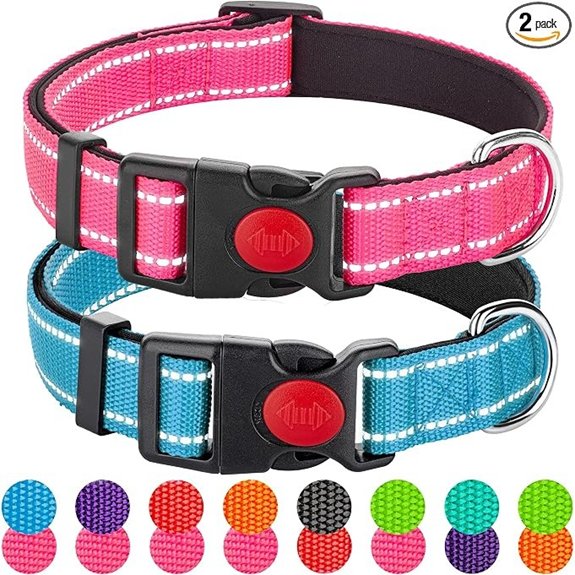 2 Pack Reflective Dog Collars for All Breeds