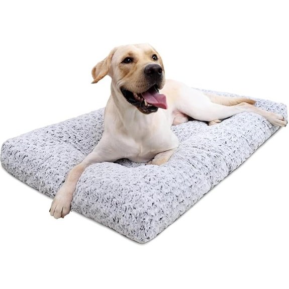 KSIIA Washable Dog Bed Medium Size Dog Crate Bed Plush Pet Mat 35x23 Gray