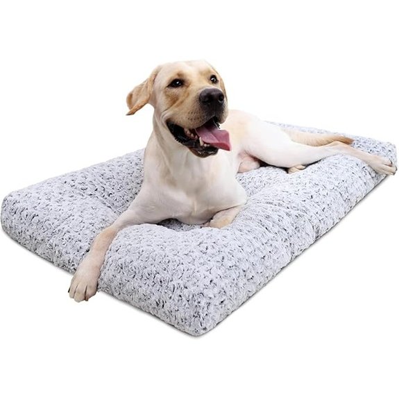 KSIIA Washable Dog Bed Medium Size Dog Crate Bed Plush Pet Mat 35x23 Gray
