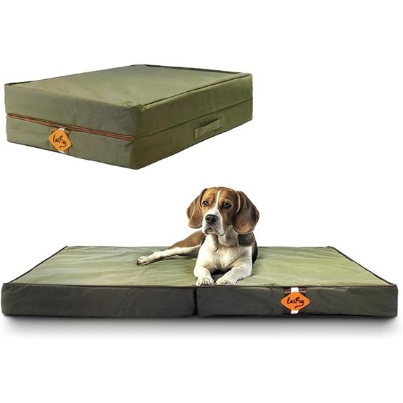 Laifug Outdoor Foldable Waterproof Dog Bed,Army Green,(36''x27''x3.5'')