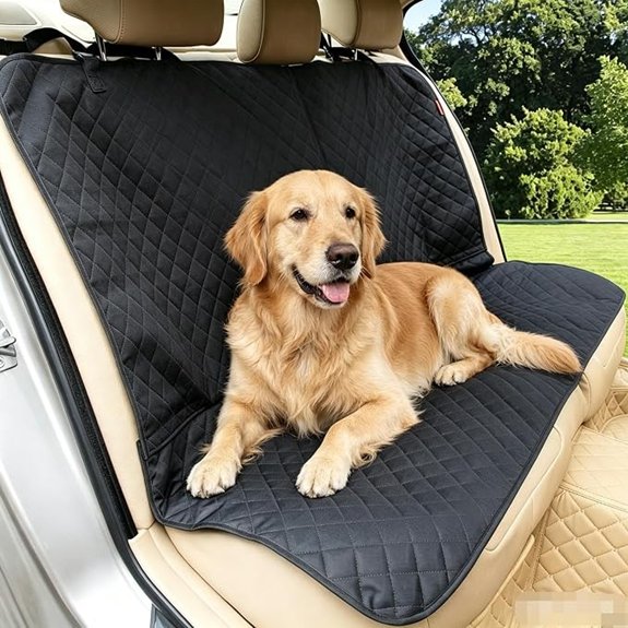 Kaiphy Waterproof Dog Car Seat Cover with Safety Belt Openings