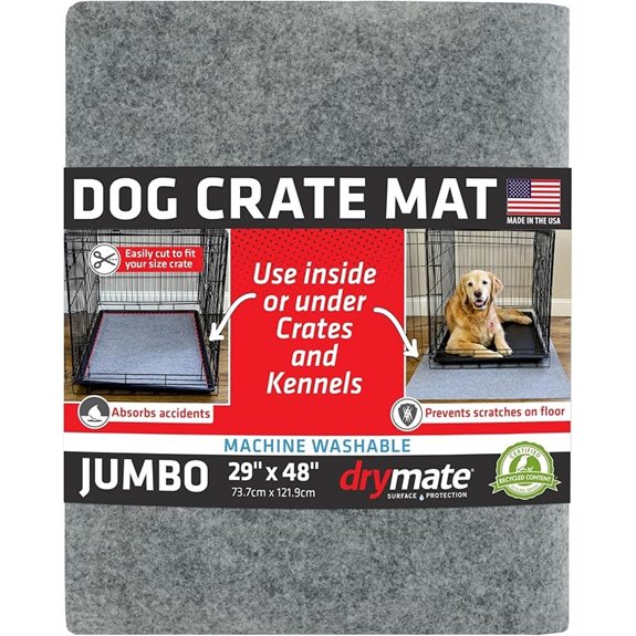 Drymate Waterproof Non‑Slip Dog Crate Mat (29x48)