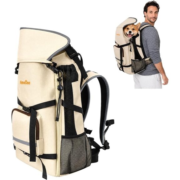 Waterproof 900D Nylon Dog Backpack Carrier for Medium Dogs Under 30 lb